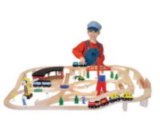 Melissa & Doug Deluxe Wooden Railway Set