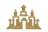 Wooden Blocks – 100 Pc Wood Building Block Set with Carrying Bag and Container (Natural Colored) – 100% Real Wood
