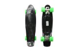 Stereo Vinyl Cruiser Plastic Complete Skateboard (Black, 22.5×6-Inch)