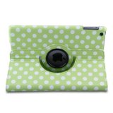 TOPCHANCES Polka Dot Apple iPad 5 iPad Air PU Leather Case with 360 Degree Rotating STAND and Auto Sleep/Wake Capability Retina Display -Green
