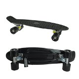 Blank Vinyl Plastic Cruiser Skateboard Complete Penny Size 22″ Stereo-Sonic Tail Black/Black