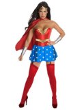 Secret Wishes Womens DC Comics Wonder Woman Corset Costume, Red/White/Blue, Small
