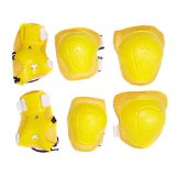 Generic Skating Cycling Adjustable Protective Gear Safety Pad Knee Elbow Wrist Support Pad Set for Kids Children Extreme Sports Guards Pads (Yellow)