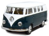 5″ Die-cast 1962 VW Classic Bus 1/32 Scale (Green), Pull Back n Go Action.