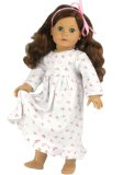 Dolls Nightgown fits American Girl Dolls, Print Knit Nightgown for 18 Inch Dolls