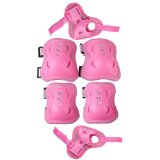 Crazycity New Arrival Kid Cycling Roller Skating Knee Elbow Wrist Protective Pads for Skateboard Biking Mini Bike Riding and Other Extreme Sports (Pink)