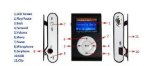 Portable Metal Mini Clip Mp3 Player with LCD screen, Micro SD Card Slot,earphone,usb Cable