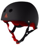 Triple 8 Brainsaver Rubber Helmet with Sweatsaver Liner (Black/Red, X-Large)