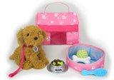 Pets for 18 Inch Dolls, Complete Puppy Dog Play Set, Perfect Doll Toy fit for 18″ American Girl Dolls & More! Cuddly Dog, Leash, Carrier, Bed, Food & Play Dog Accessories.