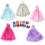 Mix Style Handmade Gorgeous Barbie Doll Party Clothes Dress x5 & Shoes x 10 Gift