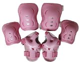 TOPWELL88 Kid’s Roller Bicycle Bike Blading Wrist Elbow Knee Pads Blades Guards 6 PCS Set Safeguard Knee Elbow Wrist Support Pad SetGreat Christmas Gift (Pink)