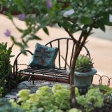 Miniature Fairy Garden Metal Vine Bench