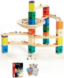 Hape 6013 Quadrilla Whirlpool 106pc Marble Run with Extra Bag of 50 Marbles and a Coloring Book
