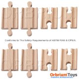 Orbrium Toys Male-Male Female-Female Wooden Train Track Adapters Fits Thomas Brio Chuggington, Set of 8