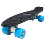Love Fly Plastic Cruiser Penny Size Skateboard 22 Inch Complete Standard Skateboard Banana Board Fish Board Skateboarding Skateboards Black-Blue