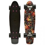 Penny Nickel Graphic Complete Skateboard, Floral Black, 27-Inch
