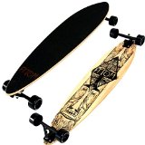 Atom Longboards Bamboo Pin Tail Longboard, Tiki, 39-Inch