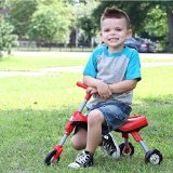 Fly Bike® Foldable Indoor/Outdoor Toddlers Glide Tricycle – No Assembly Required – Red