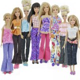 Yiding 5 Sets=10 Items=5 Clothes Outfit 5 Trousers Pants for Barbie Doll Random Style