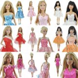 Yiding 15 Items=5 Set Handmade Mini Dresses Clothes 5 Shoes 5 Hanger for Barbie Doll (Ship From China with Tracking No.)